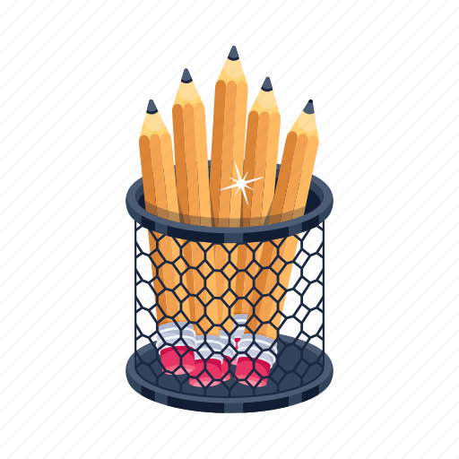 Stationery pot, pencil pot, pencil holder, stationery holder, pencil cup icon - Download on Iconfinder