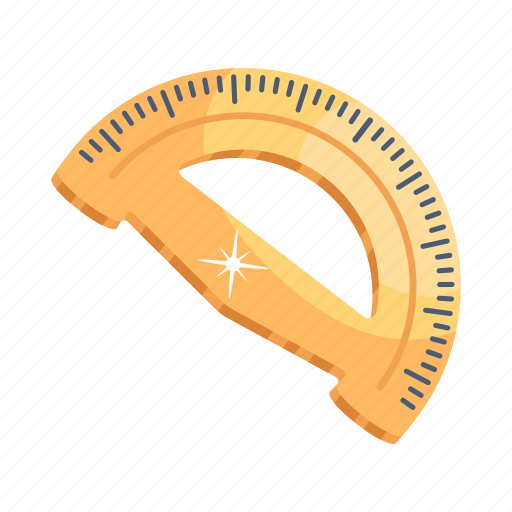 D scale, protractor, geometry scale, measurement tool, stationery icon - Download on Iconfinder