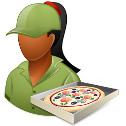 Dark, female, pizzadeliveryman icon - Free download