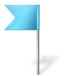 Azure, base, flag, left, map, marker icon - Free download