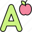 alphabet, letter, character, uppercase, a, apple 