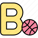 alphabet, letter, character, uppercase, b, basketball
