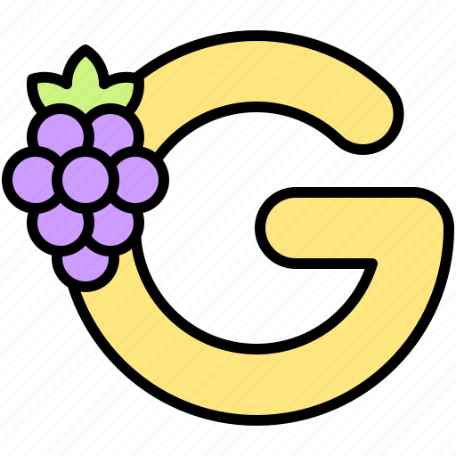 Alphabet, letter, character, uppercase, g, grape icon - Download on Iconfinder