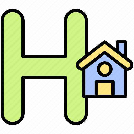 Alphabet, letter, character, uppercase, h, house icon - Download on Iconfinder