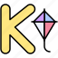 alphabet, letter, character, uppercase, k, kite 