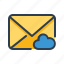 cloud, email, envelope, share 
