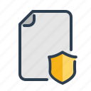 document, file, shield, trusted