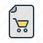 cart, document, sales, shopping list 