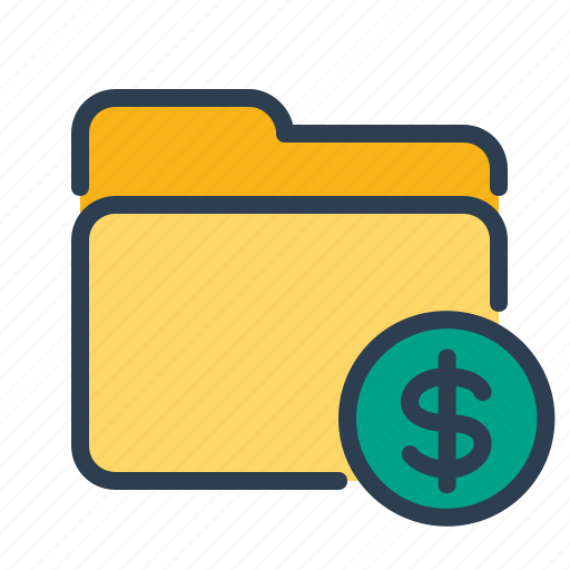 Dollar, folder, income, sales report icon - Download on Iconfinder