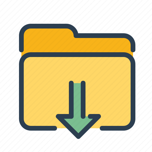 Arrow down, documents, download, folder icon - Download on Iconfinder