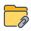 attachment, documents, folder, paper clip 