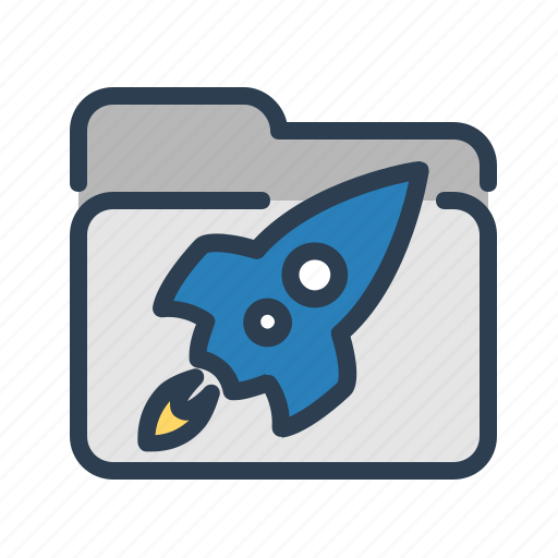 Folder, project, rocket, startup icon - Download on Iconfinder