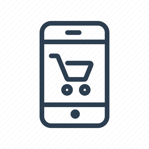 Cart, ecommerce, mobile, phone, shop online, shopping bag, store app icon - Download on Iconfinder