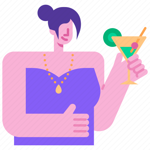 Cocktails, wink, drinking, alcohol, cocktail, bar, woman icon - Download on Iconfinder