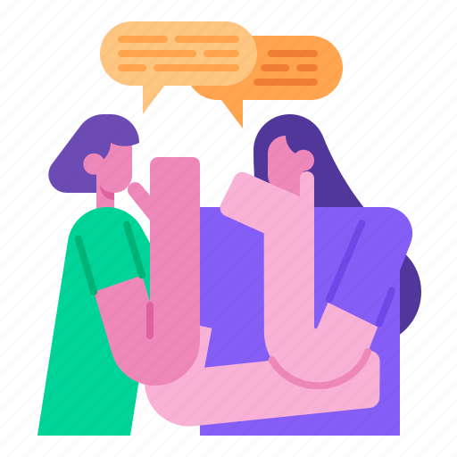 Gossip, talk, girl, conversation, whisper, talking, communications icon - Download on Iconfinder
