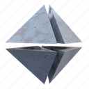 octahedron, geometric shape, 3d shape, math, object, abstract, element 