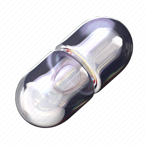 Capsule glass, capsule, tube, abstract, 3d object, glass, shape 3D illustration - Download on Iconfinder