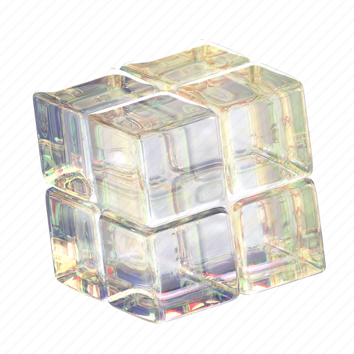 Cube glass, box, block, abstract, 3d object, glass, shape 3D illustration - Download on Iconfinder