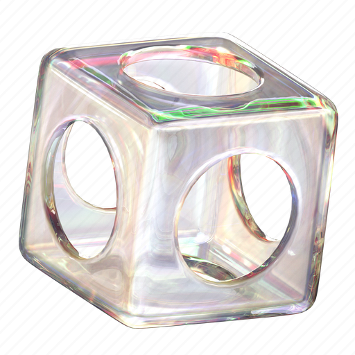 Cube glass, block, round, abstract, 3d object, glass, shape 3D illustration - Download on Iconfinder