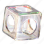 cube glass, block, round, abstract, 3d object, glass, shape, fine art, geometry 