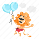 lion balloons, happy lion, lion birthday, lion, panthera leo