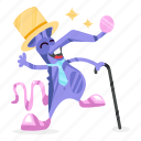 magician mouse, happy mouse, animal magician, rat character, animal character 