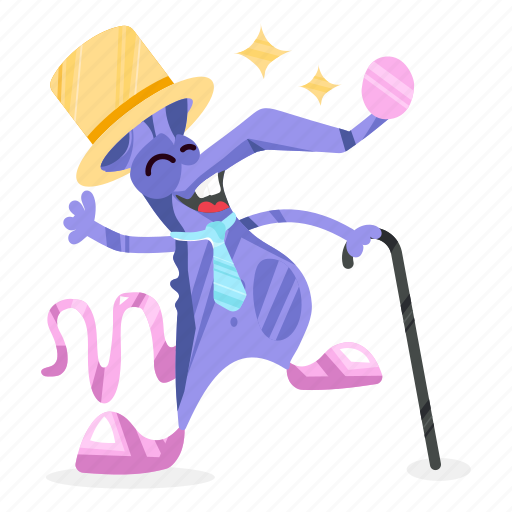Magician mouse, happy mouse, animal magician, rat character, animal character illustration - Download on Iconfinder