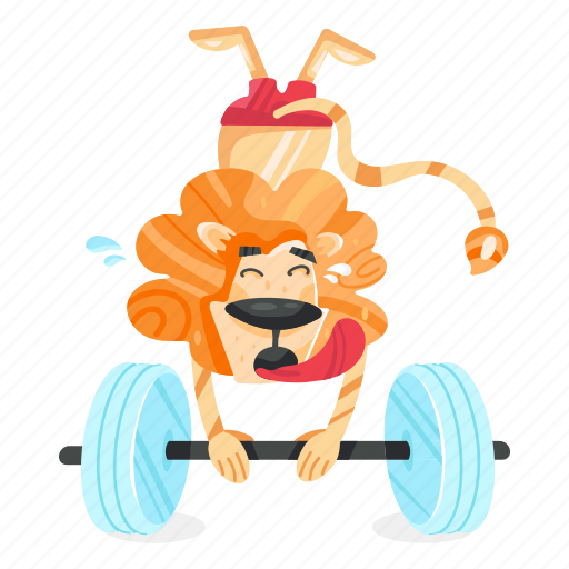 Bodybuilder lion, lion training, lion lifting, lion workout, lion barbell illustration - Download on Iconfinder