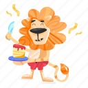 lion birthday, lion cake, lion celebration, lion character, animal character
