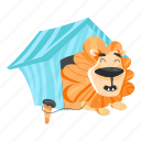 lion house, lion shelter, lion pet, pet house, animal character 
