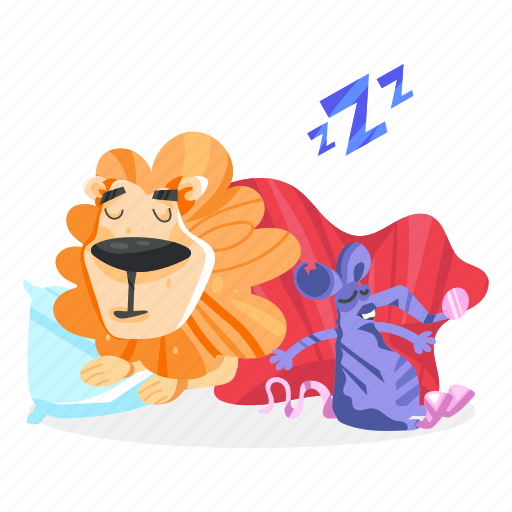 Naughty rat, confused lion, naughty mouse, lion mouse, lion friend illustration - Download on Iconfinder