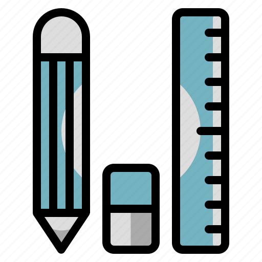 Eraser, ruler, education, stationery, pencil icon - Download on Iconfinder