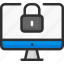 access, computer, lock, login, monitor, padlock, password 