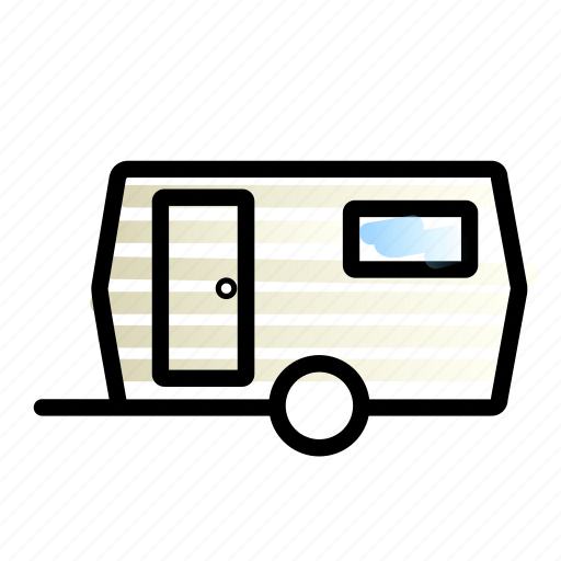 Accommodation, caravan, linebold, moter house, moving house, trailer, watercolor icon - Download on Iconfinder