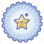achievement, award, badge, favorite, gear, rating, star 