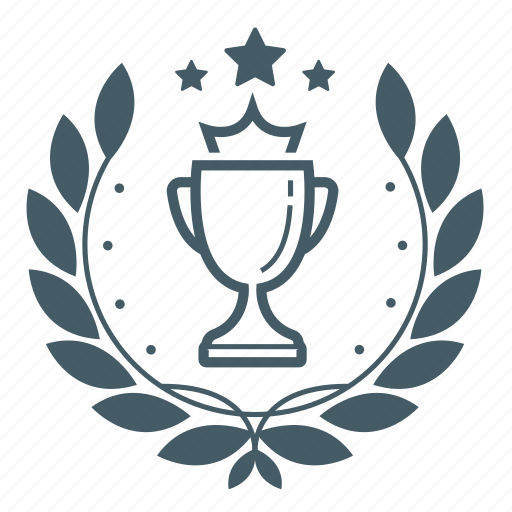 Achievement, award, badge, cup, prize, win, wreath icon - Download on Iconfinder