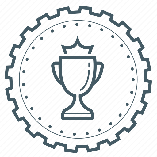 Achievement, award, badge, cup, gear, prize, win icon - Download on Iconfinder