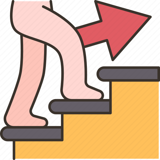 Steps, staircase, ascending, climbing, progress icon - Download on Iconfinder