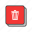 delete file, eraser, trash bin, trash can 