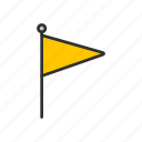 banner, flag, flaglets, place, yellow flag