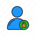 padlock, profile, unlock profile, unlock user