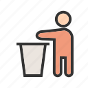 bin, garbage, litter, recycling, rubbish, throwing, trash