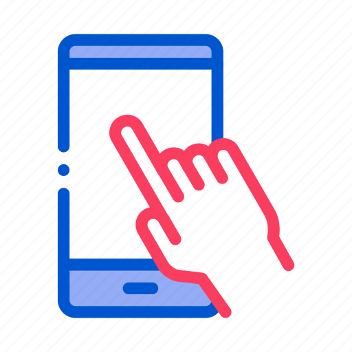 Hand, mobile, phone, push icon - Download on Iconfinder