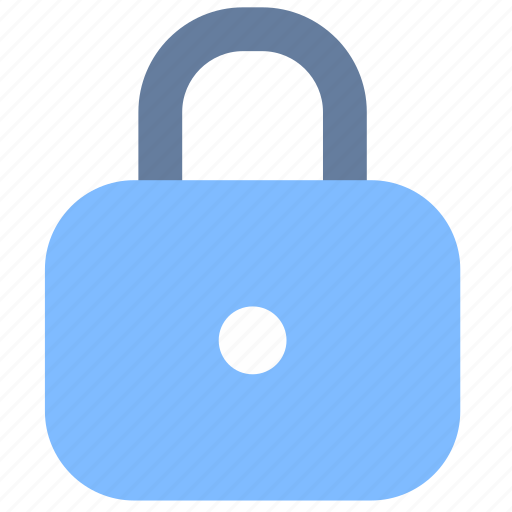 Locked, lock, button, padlock, protection, password, colored icon - Download on Iconfinder