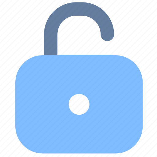 Open, lock, button, password, protection, security, colored icon - Download on Iconfinder