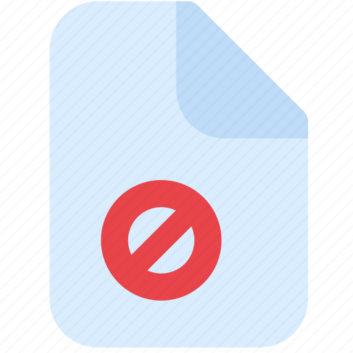 File, cancel, paper, document, error, stop, colored icon - Download on Iconfinder