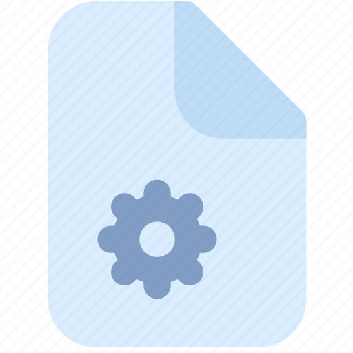 File, settings, gear, document, extension, type, colored icon - Download on Iconfinder