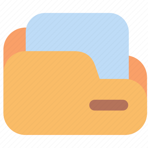 Folder, open, files, document, paper, colored icon - Download on Iconfinder