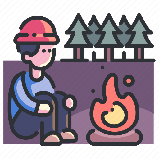Adventure, camp, campfire, forest, nature, outdoor, summer icon - Download on Iconfinder