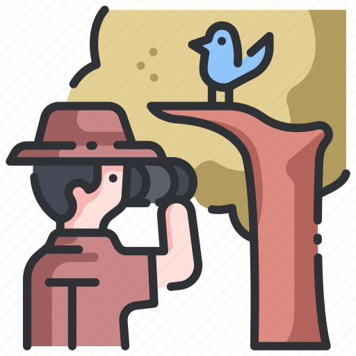 Animal, binoculars, bird, birdwatching, forest, nature, outdoor icon - Download on Iconfinder